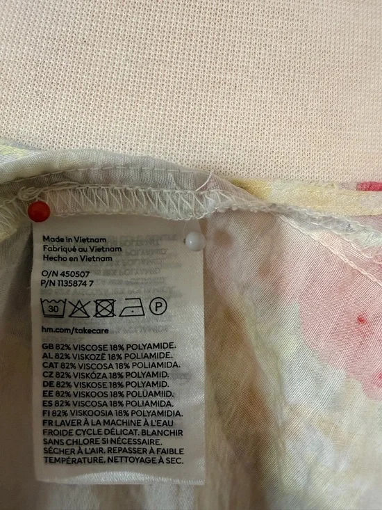 H&M Women’s Top Size L Floral Cottagecore romantic Spring Summer Beach Fairy - Picture 7 of 7